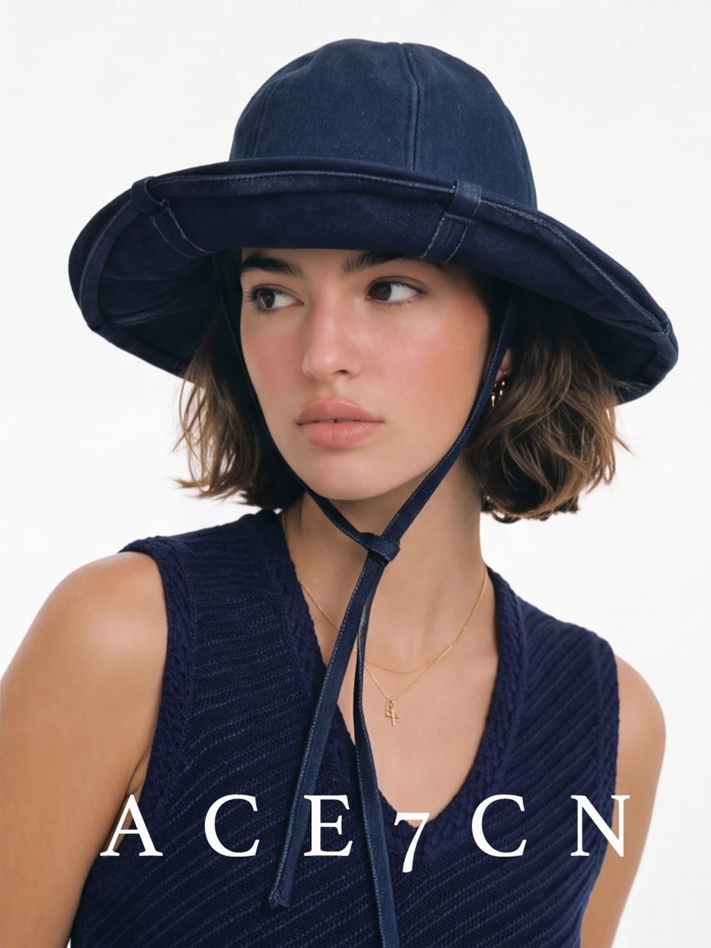 Chic Denim Hat Washed Denim Cotton Bucket