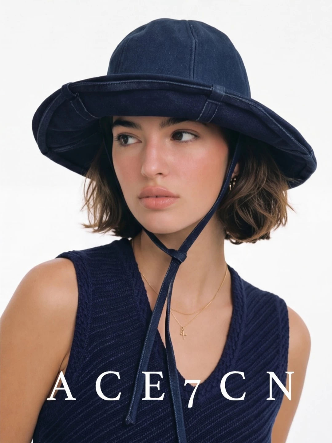 Chic Denim Hat Washed Denim Cotton Bucket