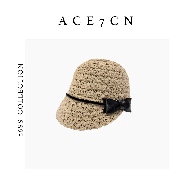 Classic Tweed Equestrian Hat Openwork Woven Embroidered