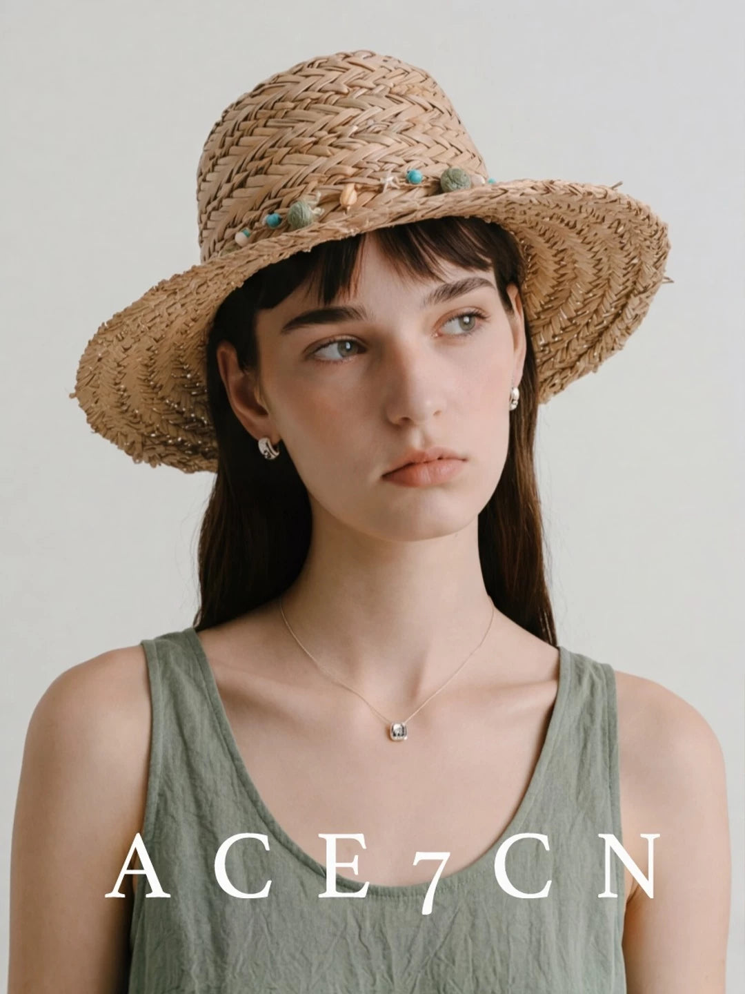 Champs-Élysées Natural-Straw Dress Hat Premium Beaded Woven