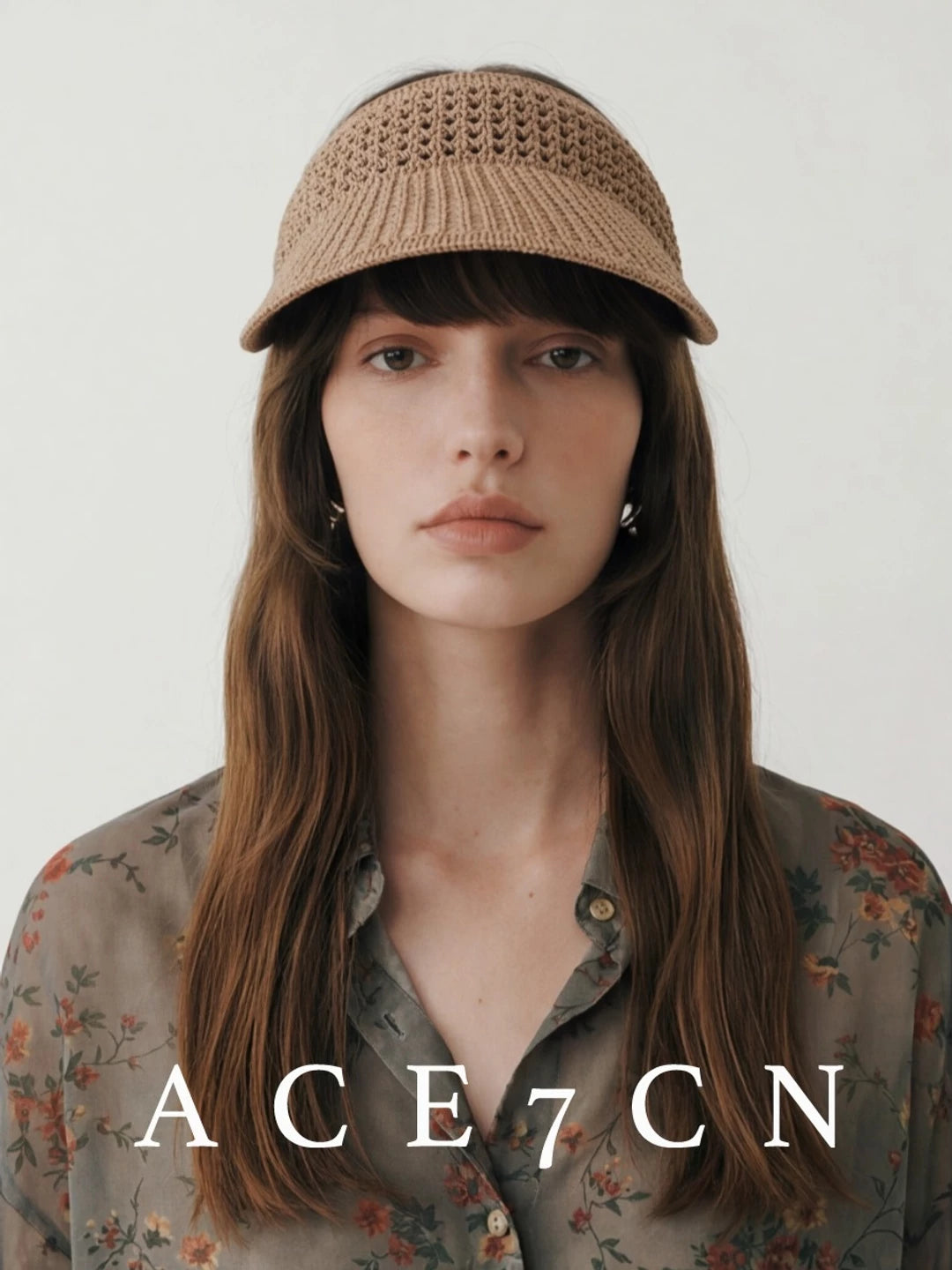 Korean Athleisure Visor Openwork Woven Wide-Brim Sun