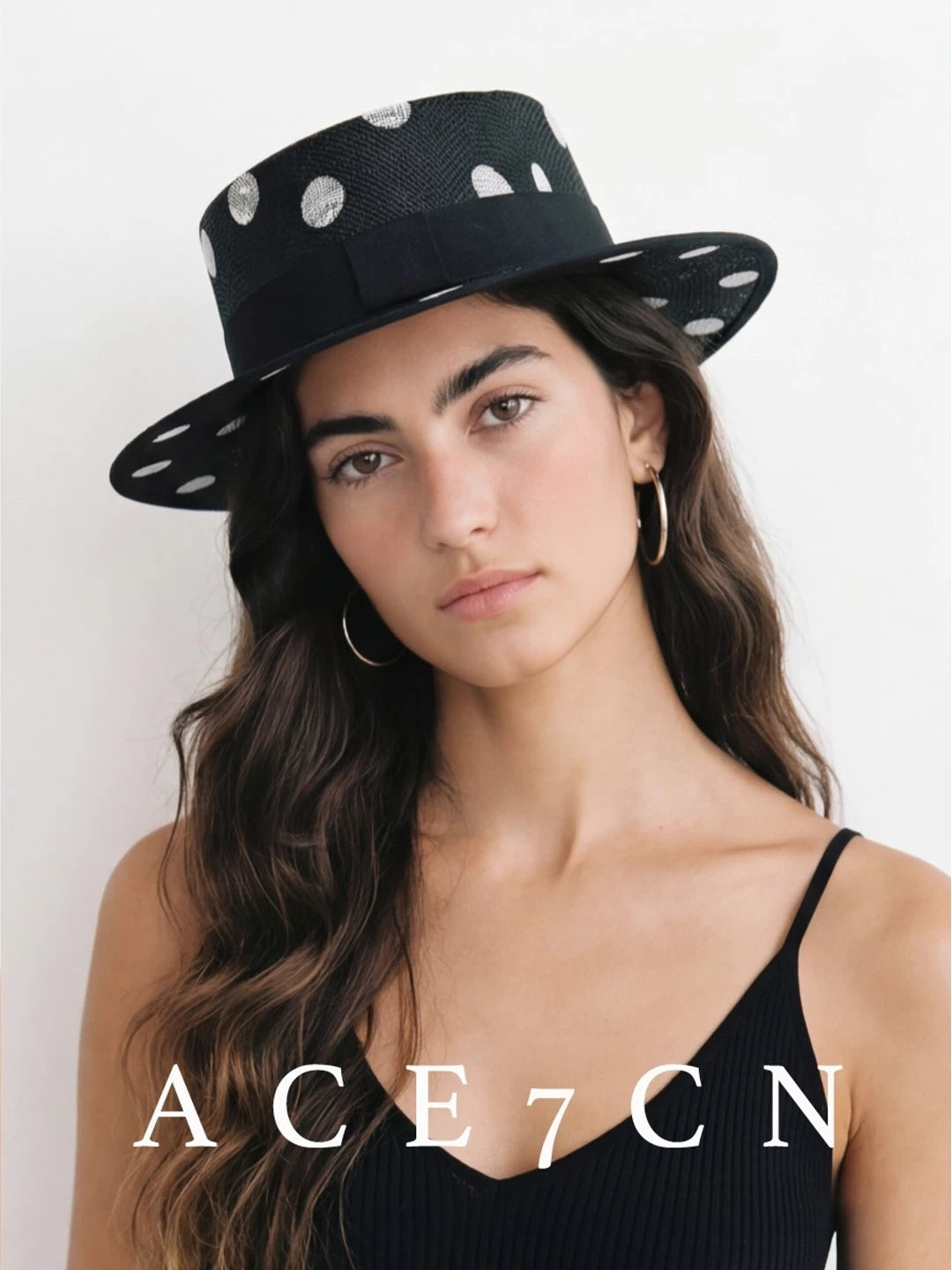British Chic Premium Silk-Voile Dress Hat Black-White