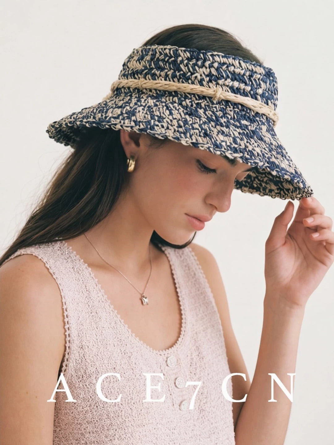Japanese Niche Woven Visor Sun-Shade Headband Hat