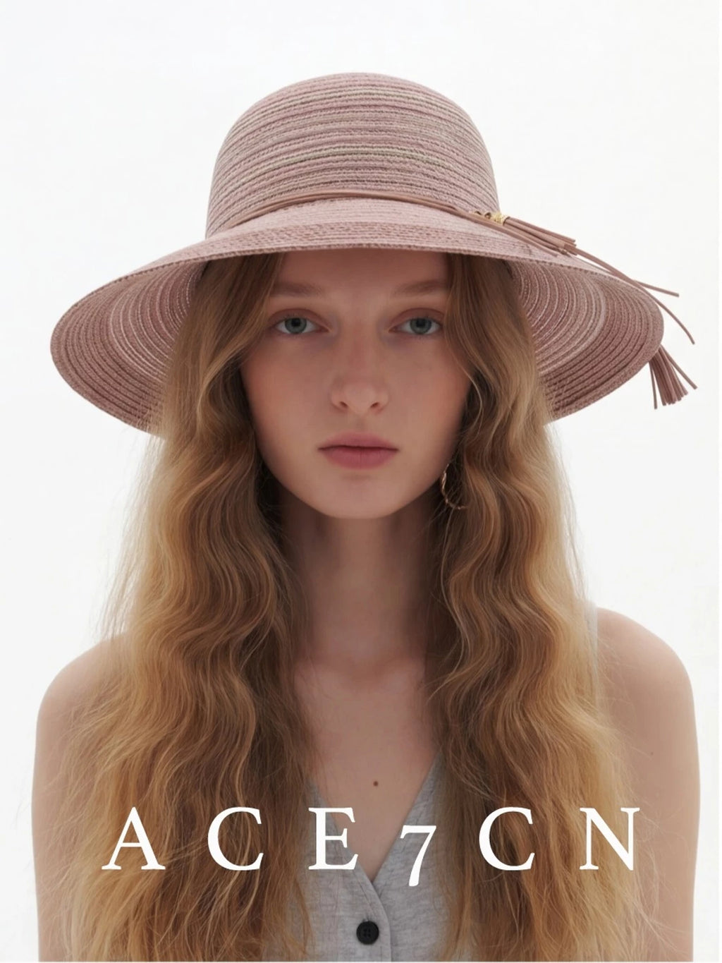 South-France Resort Paper-Straw Sun Hat Multi-Stripe Seaside