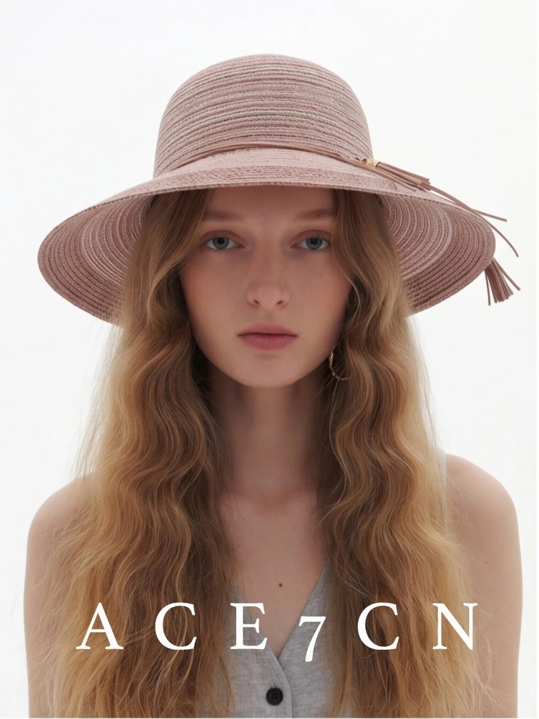 South-France Resort Paper-Straw Sun Hat Multi-Stripe Seaside
