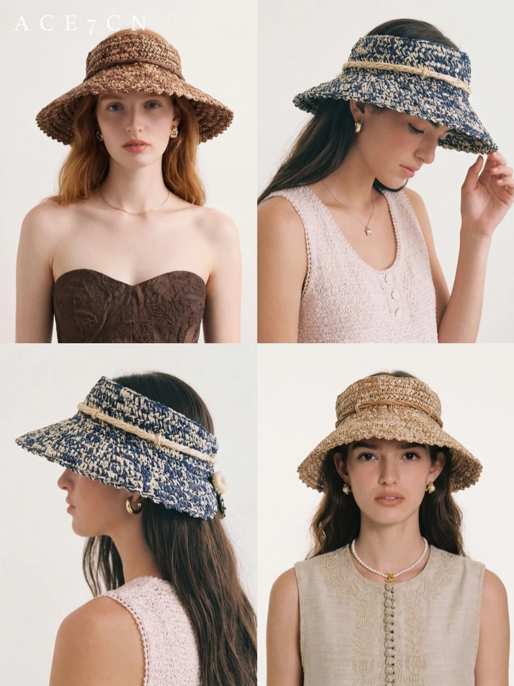 Japanese Niche Woven Visor Sun-Shade Headband Hat