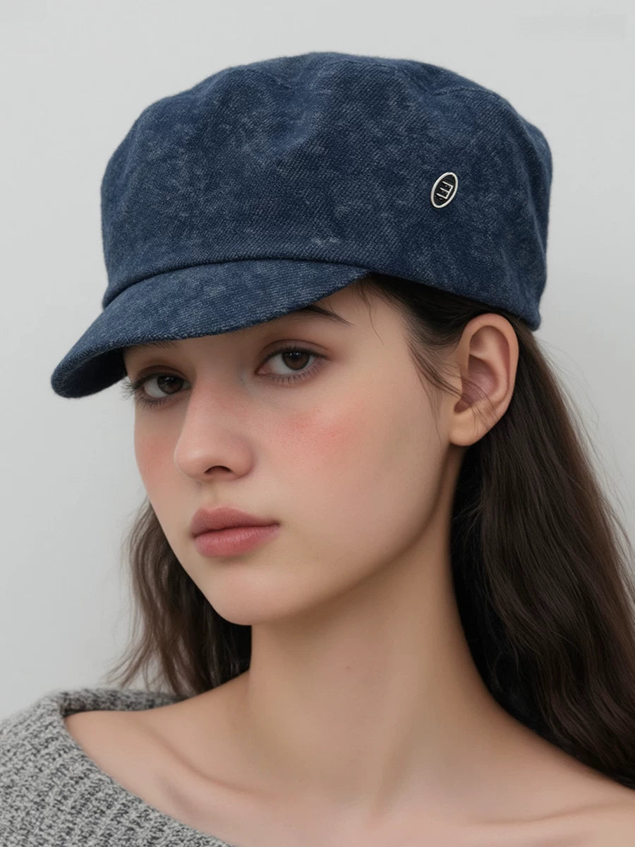 Vintage Denim British Newsboy Cap Women Autumn-Winter