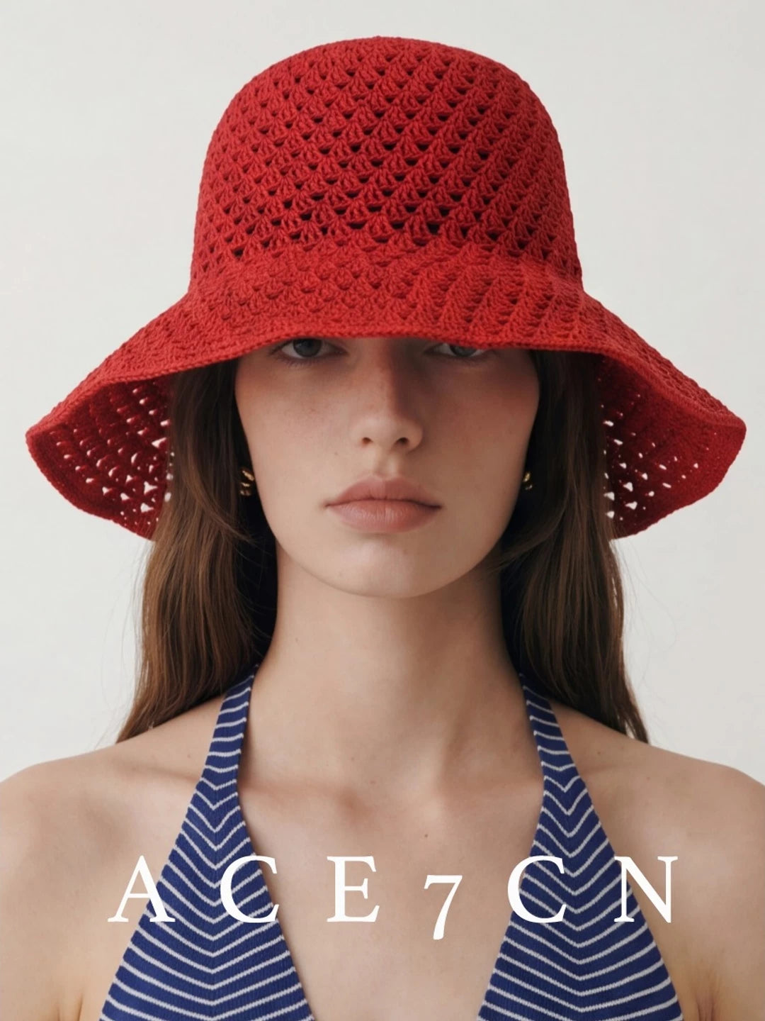 South-France Midsummer Openwork Soft-Top Bucket Hat Woven