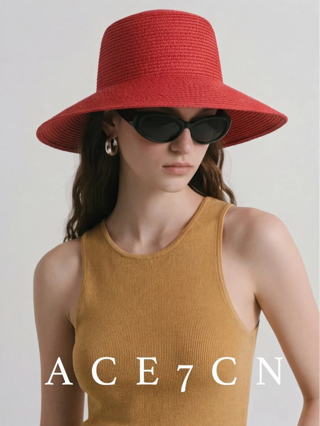 Light-French Straw-Woven Sun Hat Colorful Resort Straw