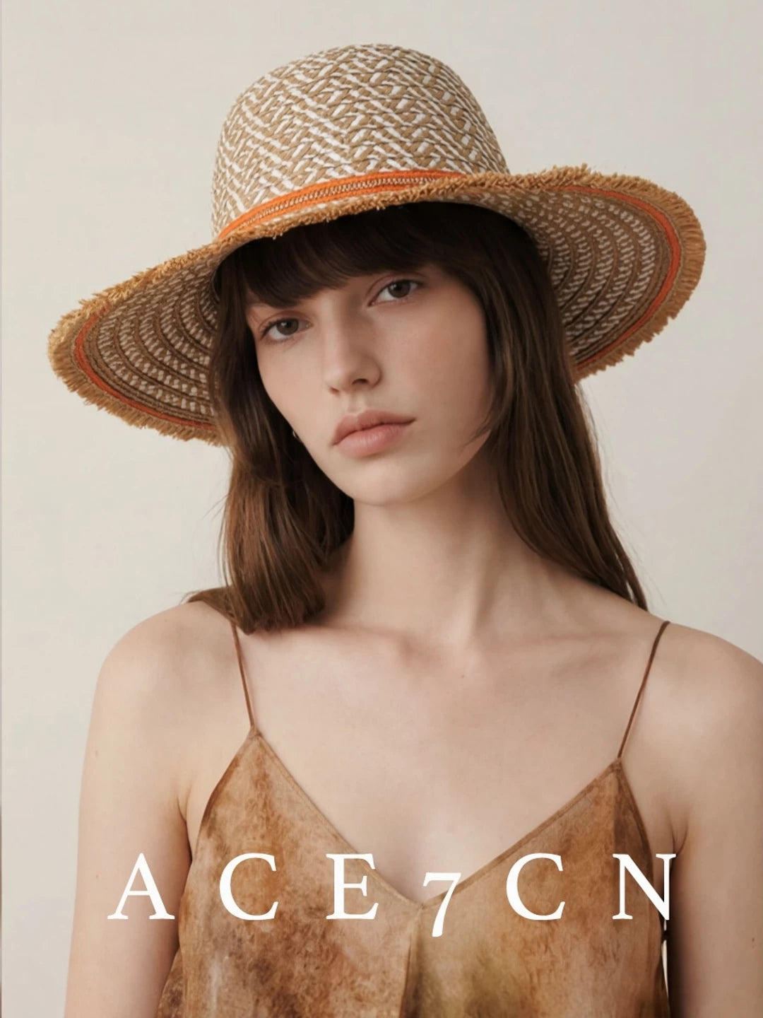 Nordic Niche Colorful Light-Luxury Color-Block Straw-Woven Sun