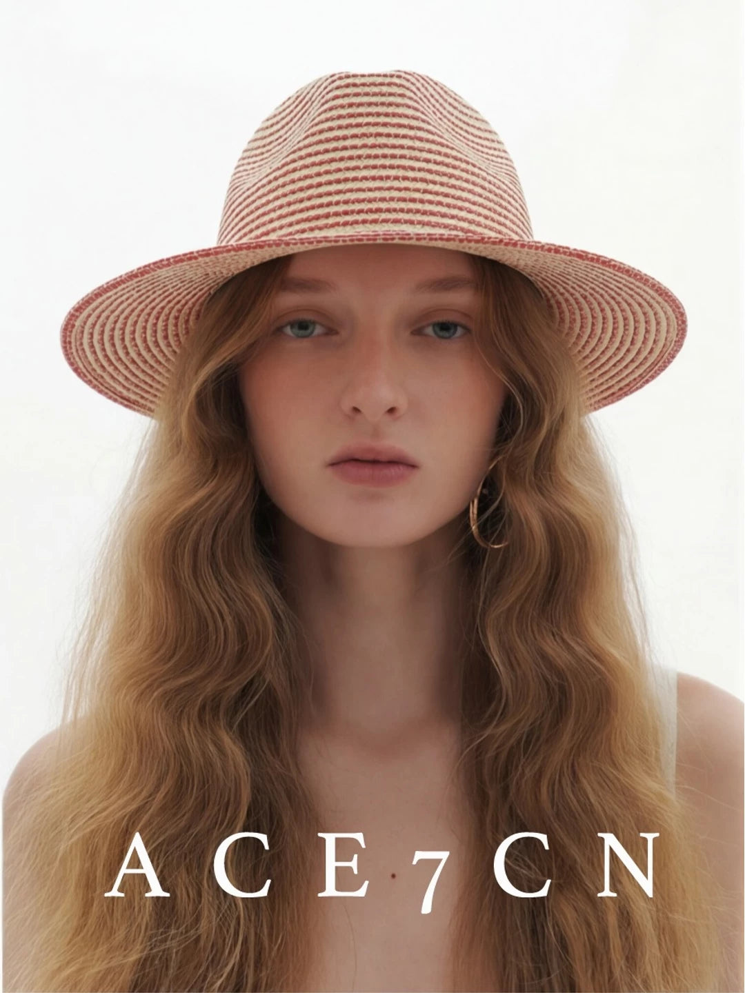 South American California Resort Straw Hat Striped