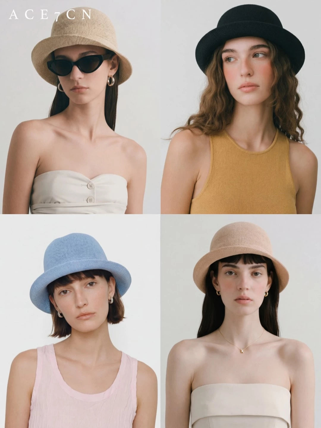 Nordic Niche Elegant Washi Bucket Hat Roll-Brim