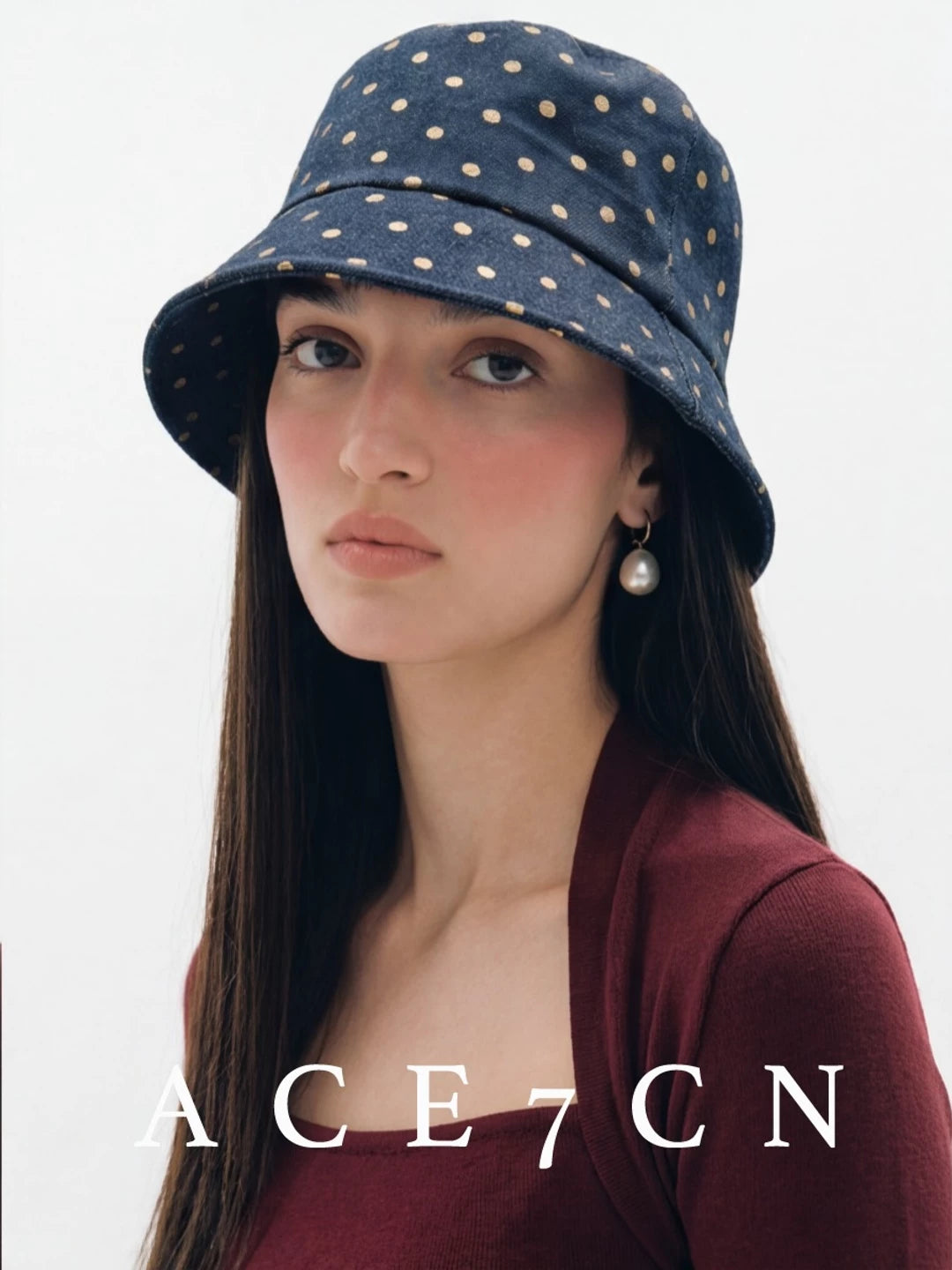 Parisian Polka-Dot Bucket Hat Short-Brim Soft-Top Bucket
