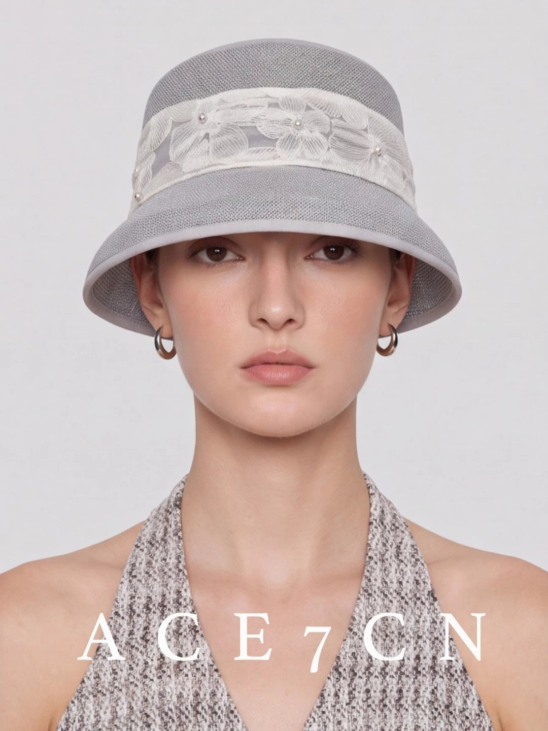 French Vintage Premium Straw-Woven Bucket Hat Lace