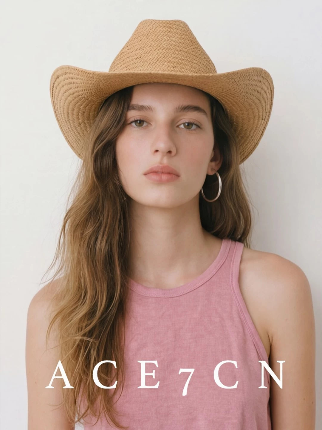 British Vintage Straw-Woven Fedora Wide-Brim Western Hat