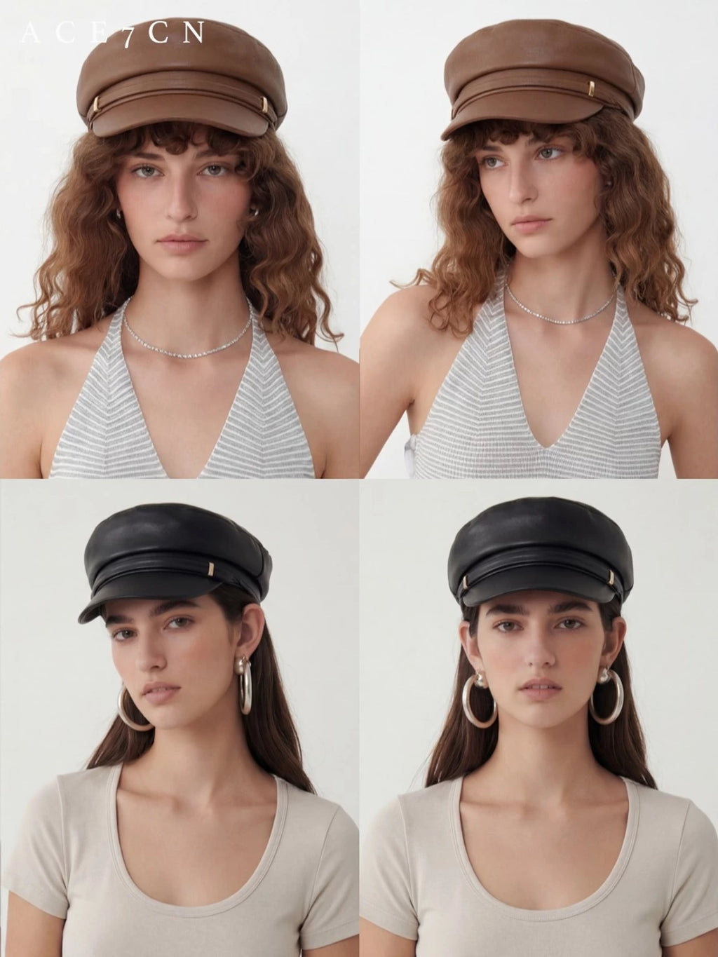 Urban Minimalist Faux-Leather 3D Equestrian Hat Chic