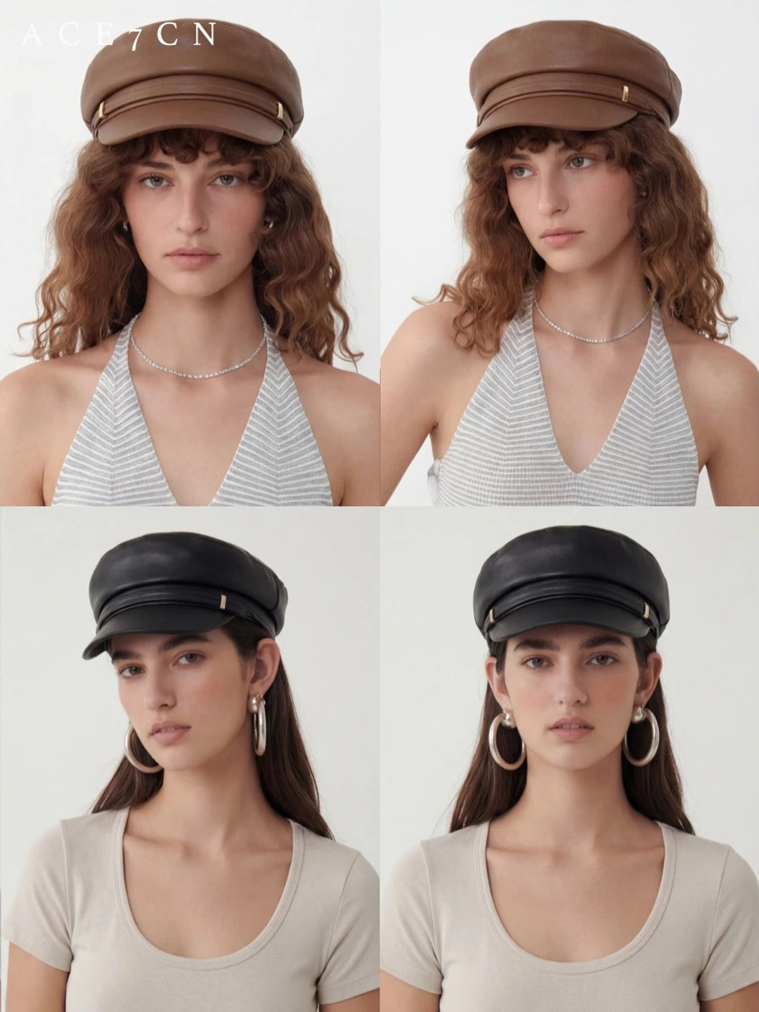 Urban Minimalist Faux-Leather 3D Equestrian Hat Chic