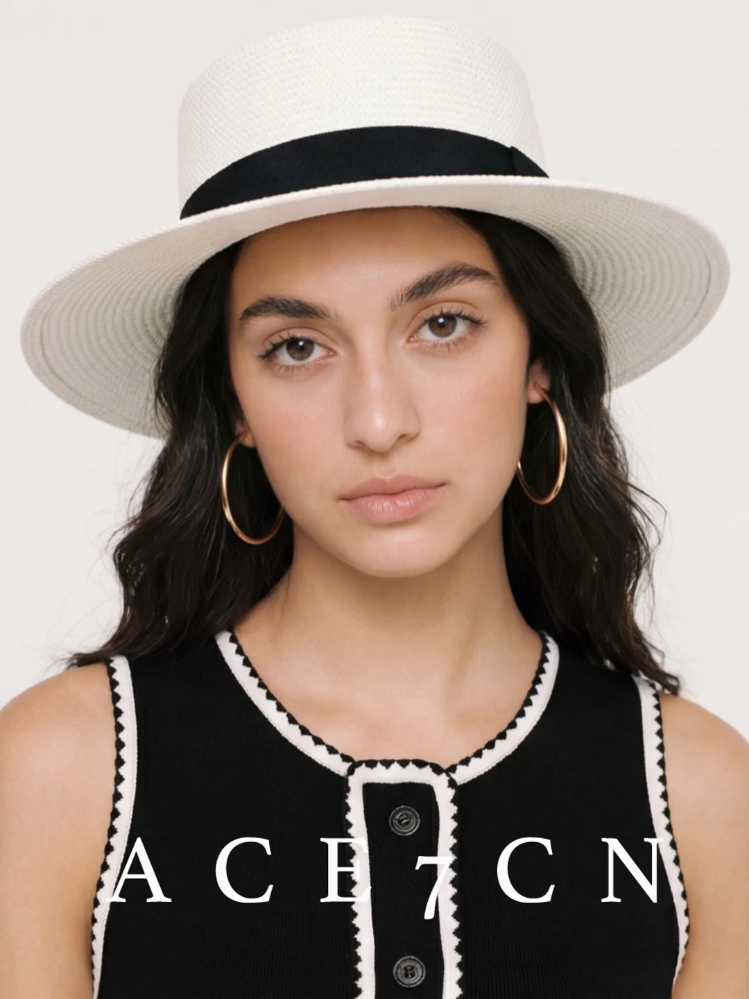 Parisian Tweed White Dress Hat Classic Chic