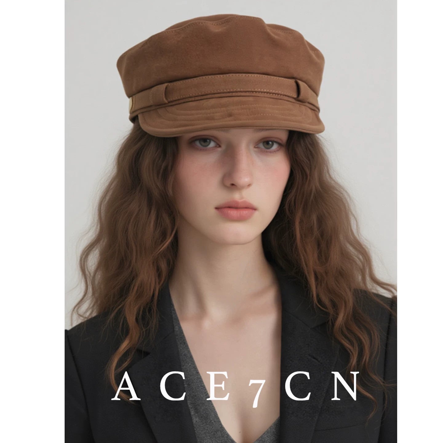 Vintage British Newsboy Cap Women Premium Suede