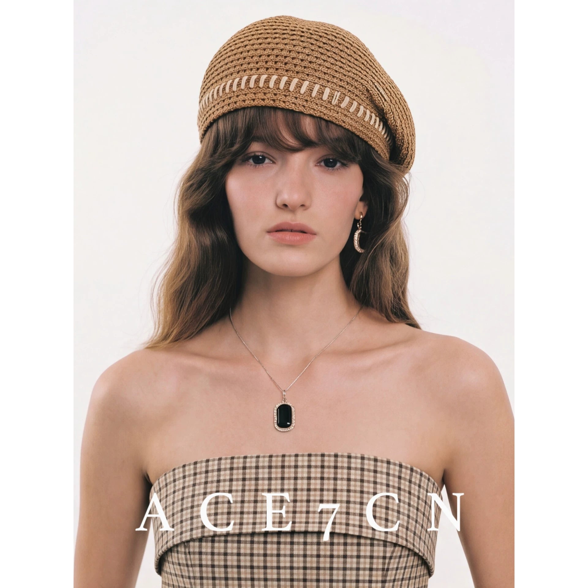 Japanese Niche Hand-Stitched Styling Beret Openwork Painter