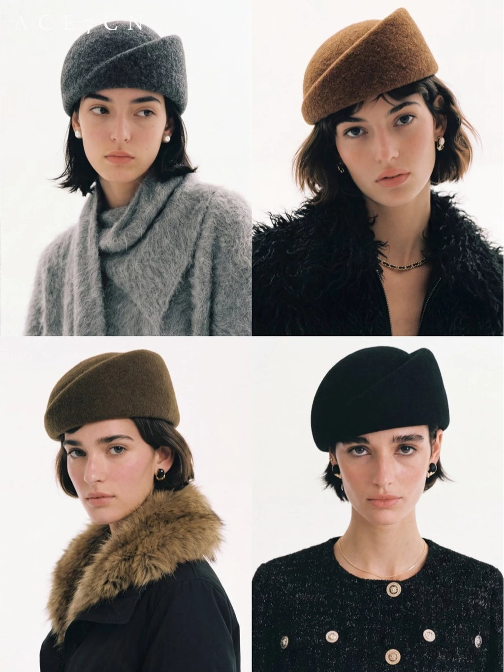 British Vintage Wool Pillbox Hat pillboxhat Brimless