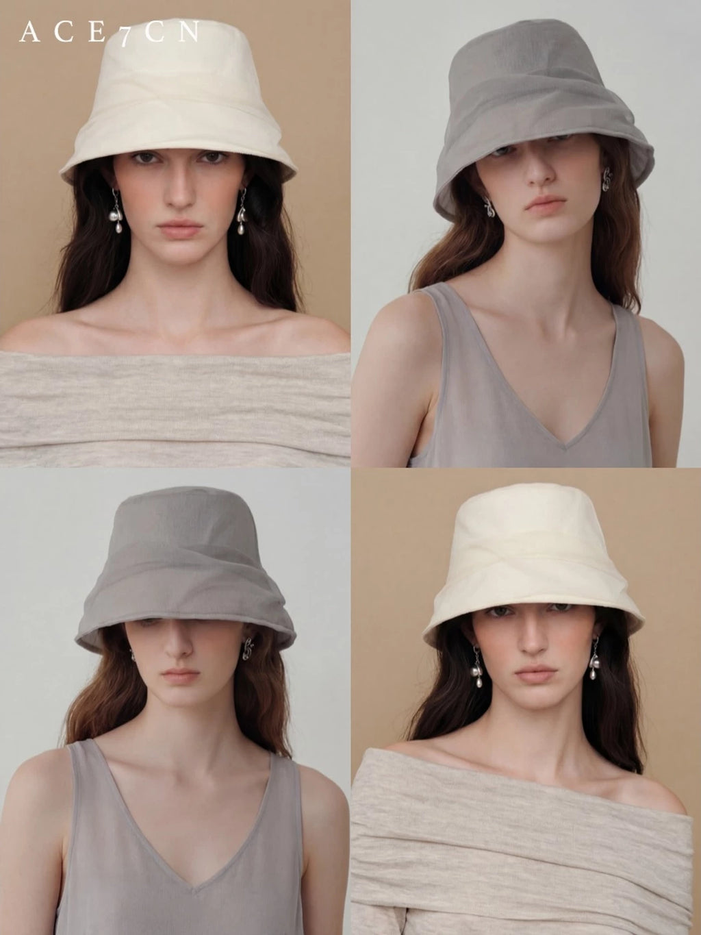 French Muted Bucket Hat Everyday Travel Sun-Protection