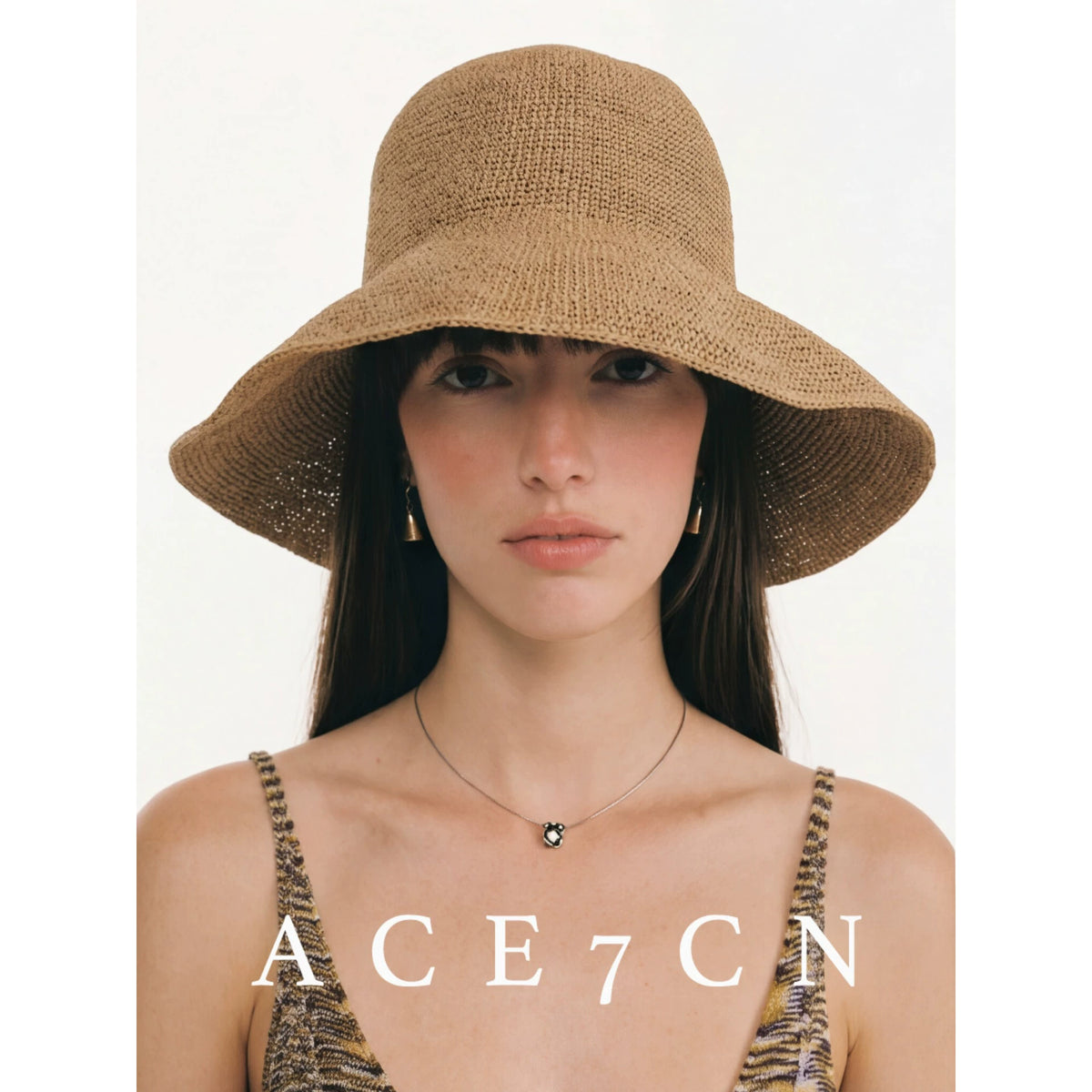 Nordic Classic Wide-Brim Hand-Crochet Bucket Hat Foldable