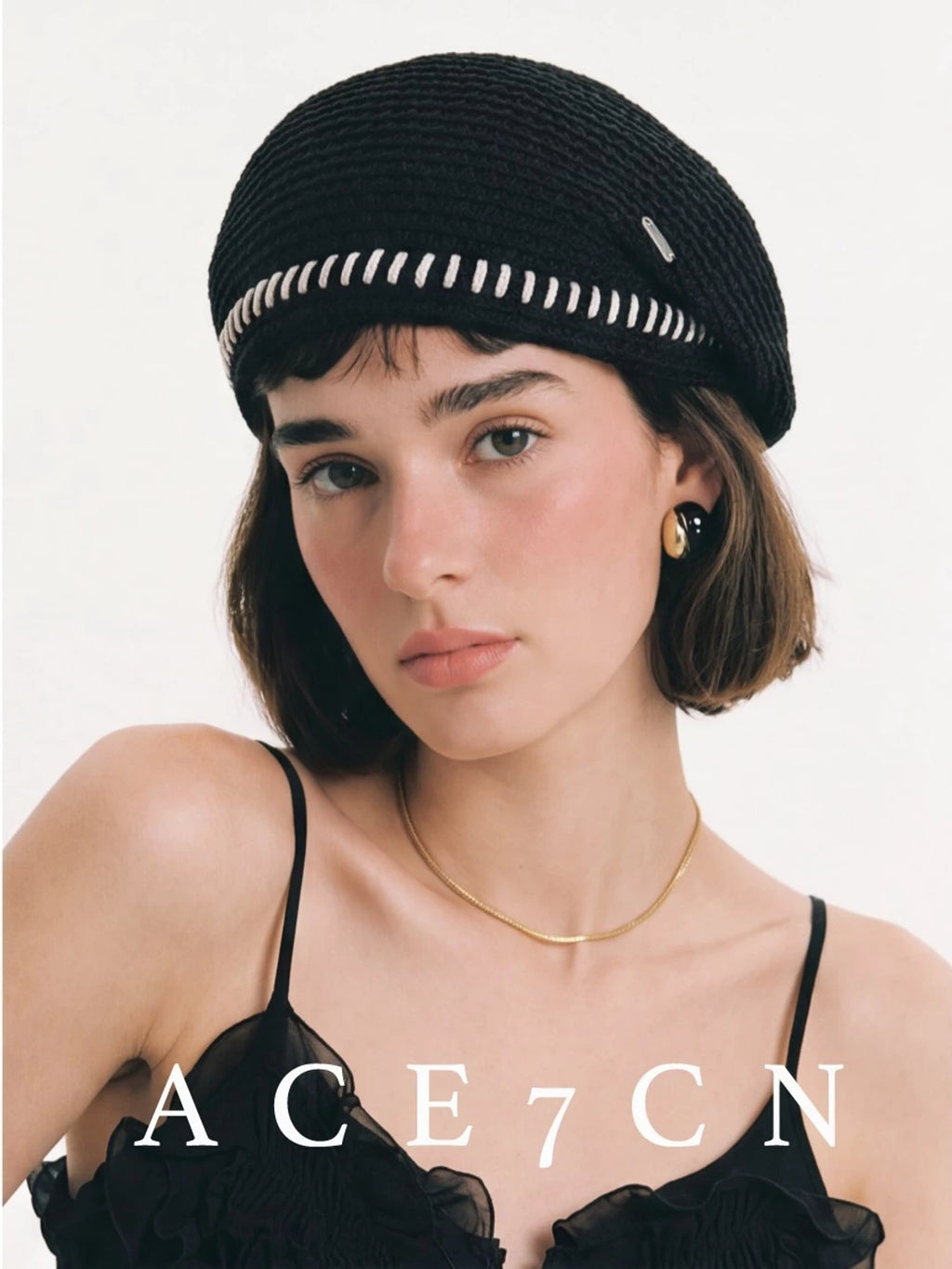 Japanese Niche Hand-Stitched Styling Beret Openwork Painter