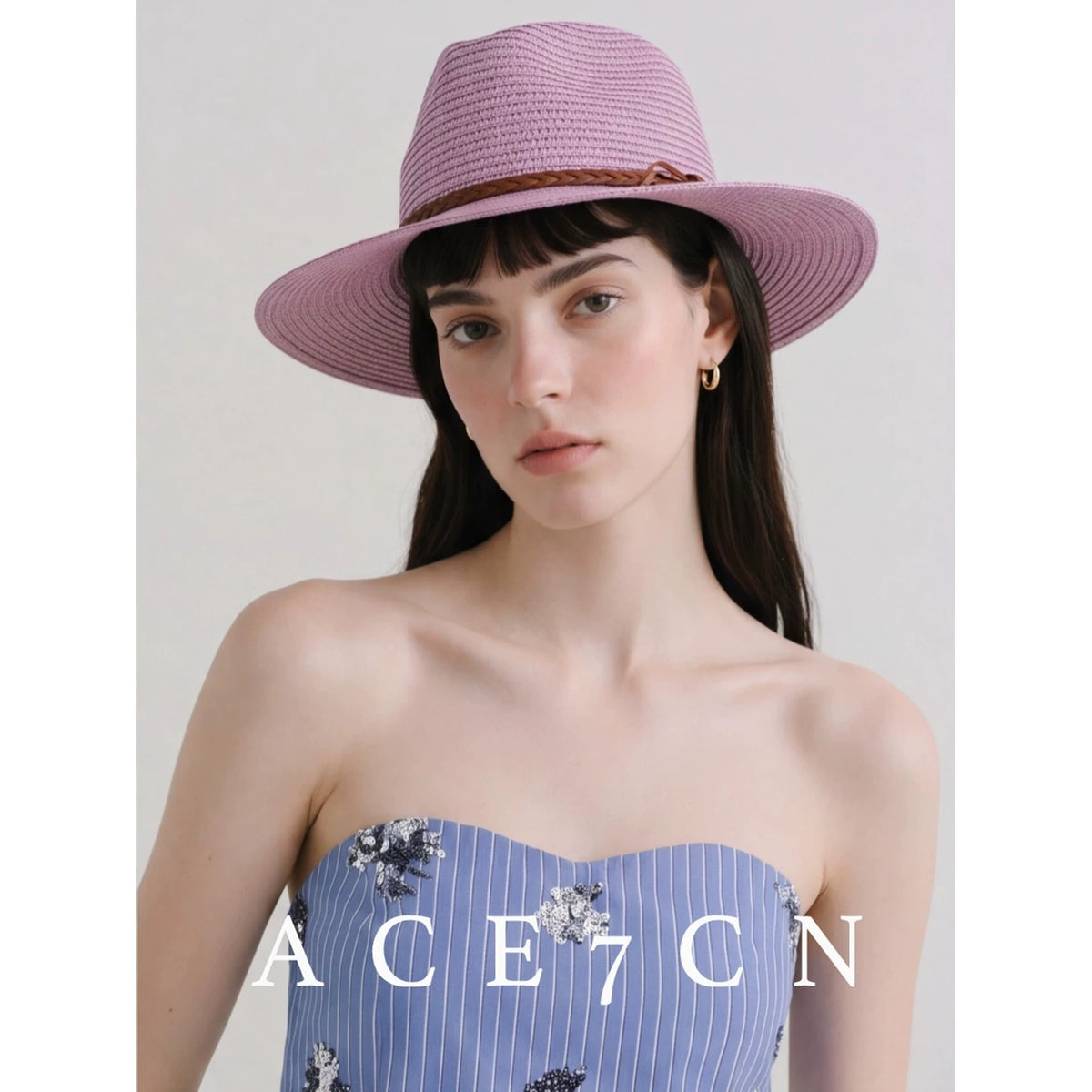 British Vintage Chic Panama Straw Hat Straw-Woven
