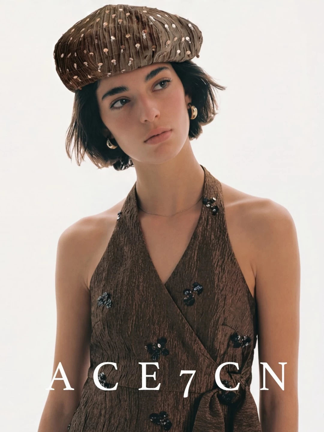 British Old-Money Vintage Tencel Beret High-Quality Handmade