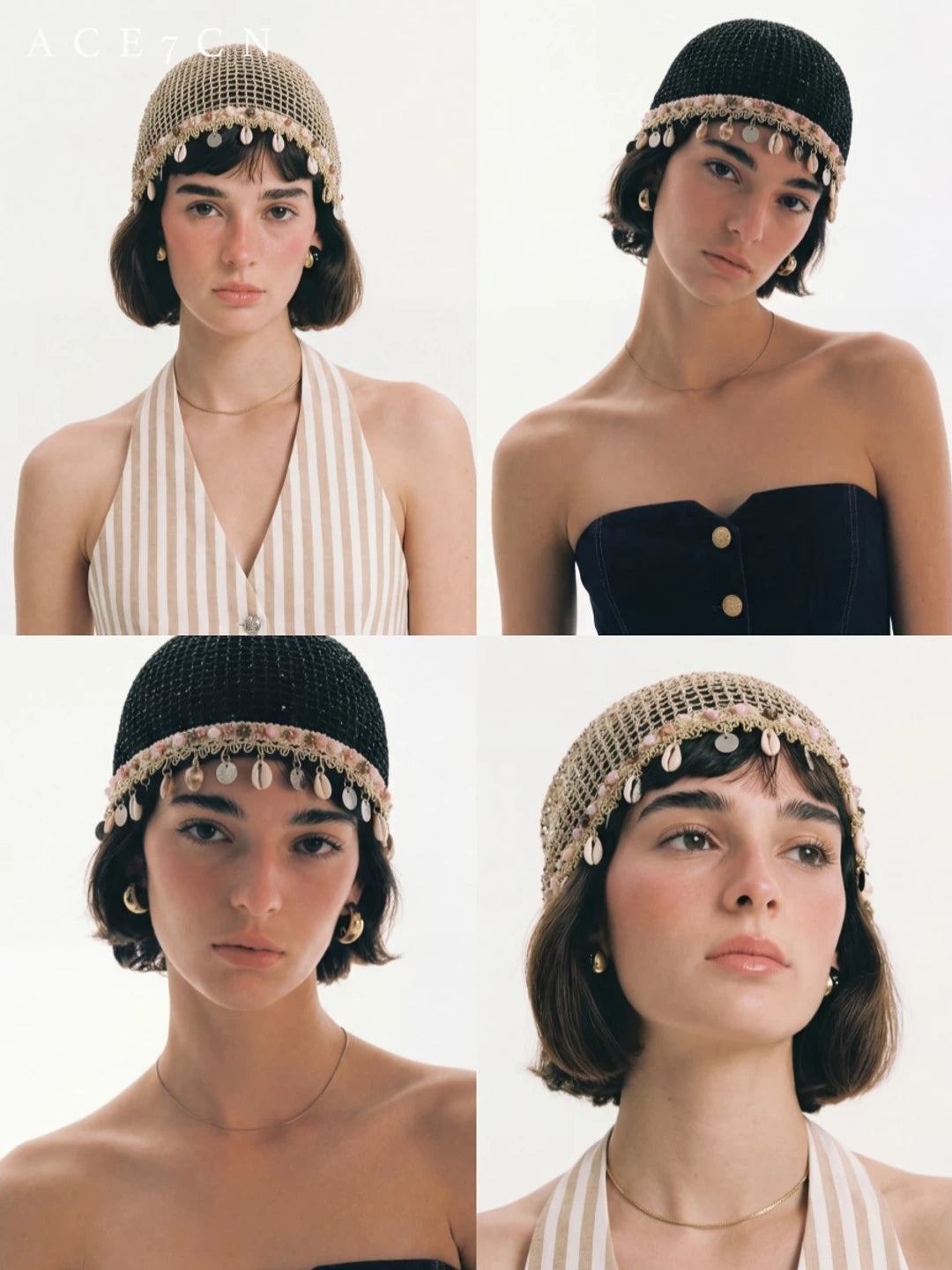 Vintage Niche Openwork Hat Handmade Styling Pullover