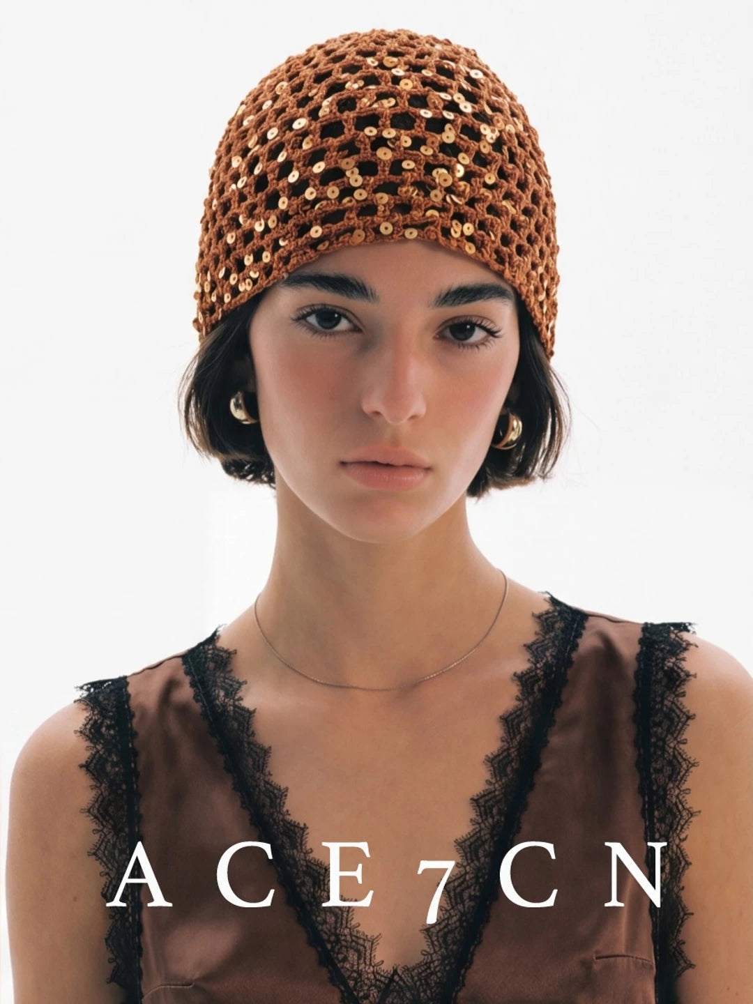 Danish Old-Money Vintage Hand-Crochet Openwork Hat Headwrap