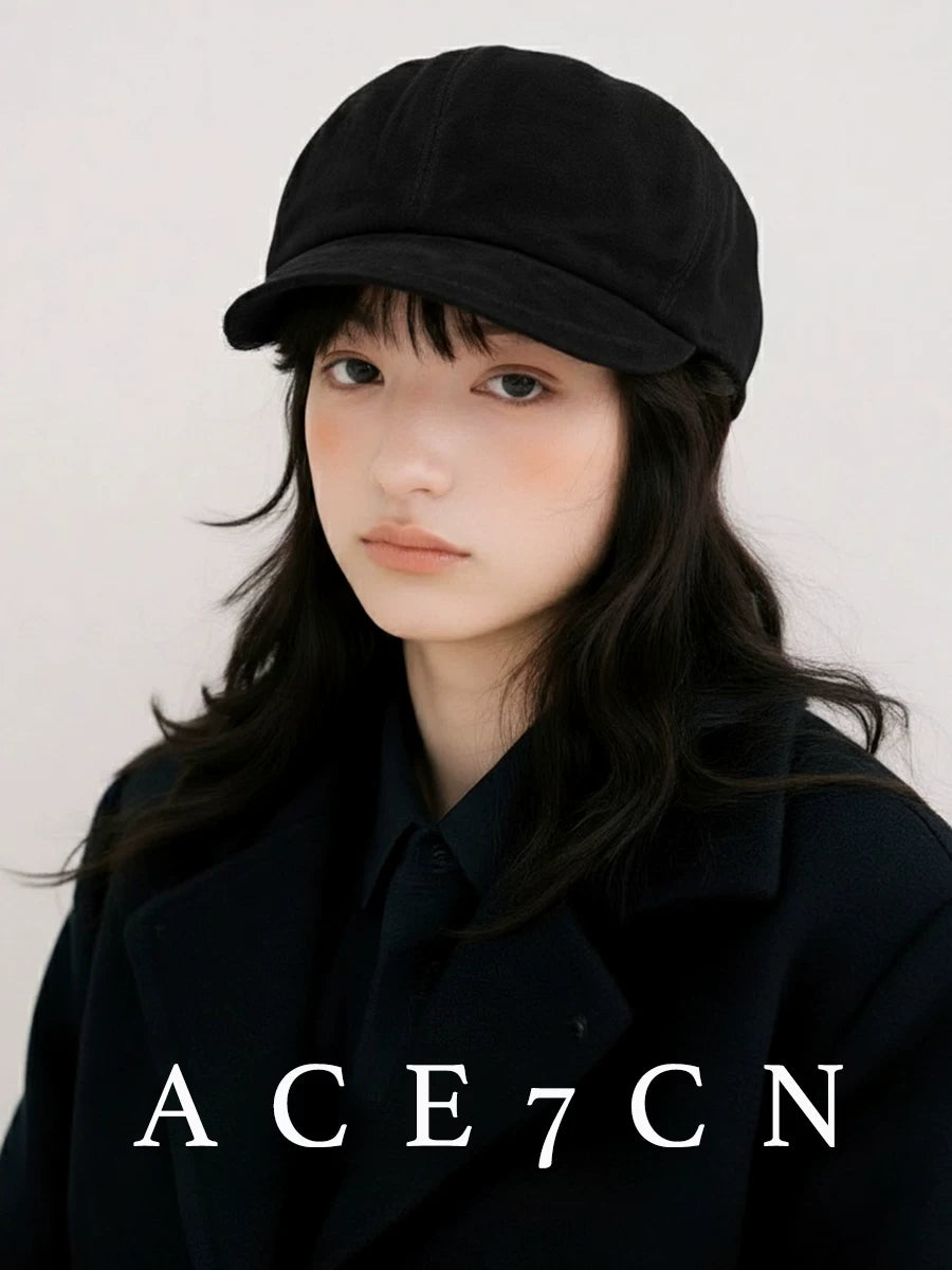 Luxury Lambskin Vintage Suede Leather Baseball Cap