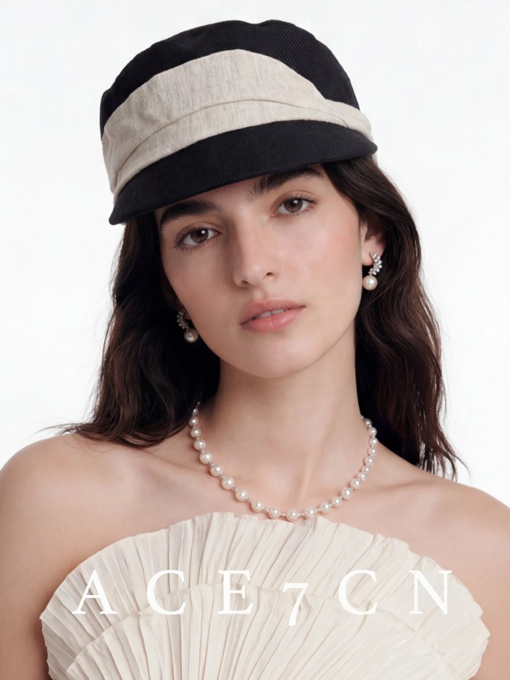 French Classic Cotton-Linen Color-Block Riding Hat Breathable