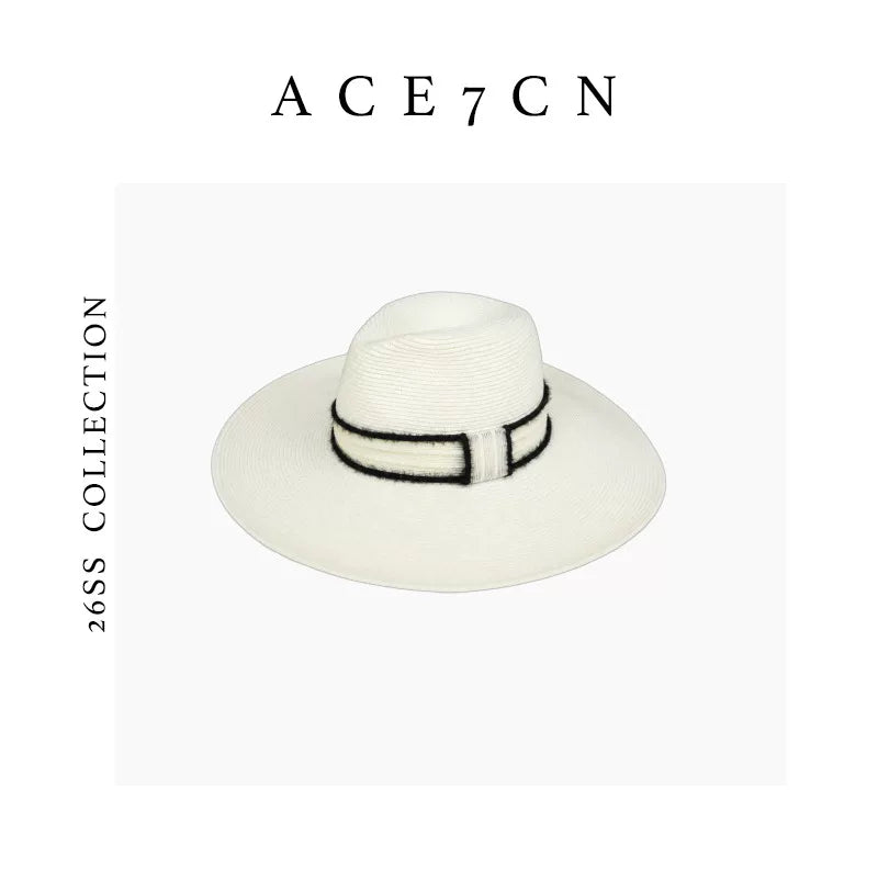 Parisian Tweed Classic White Straw Hat Elegant