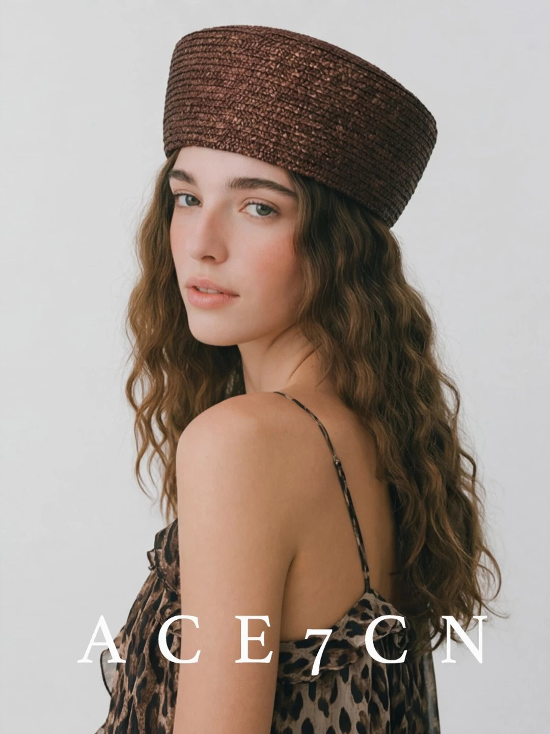 British Simple Premium Straw-Woven Pillbox Hat Hand-Woven