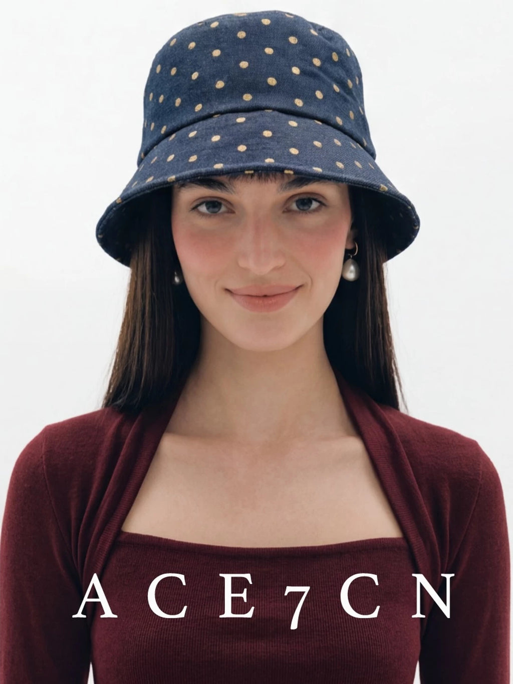 Parisian Polka-Dot Bucket Hat Short-Brim Soft-Top Bucket