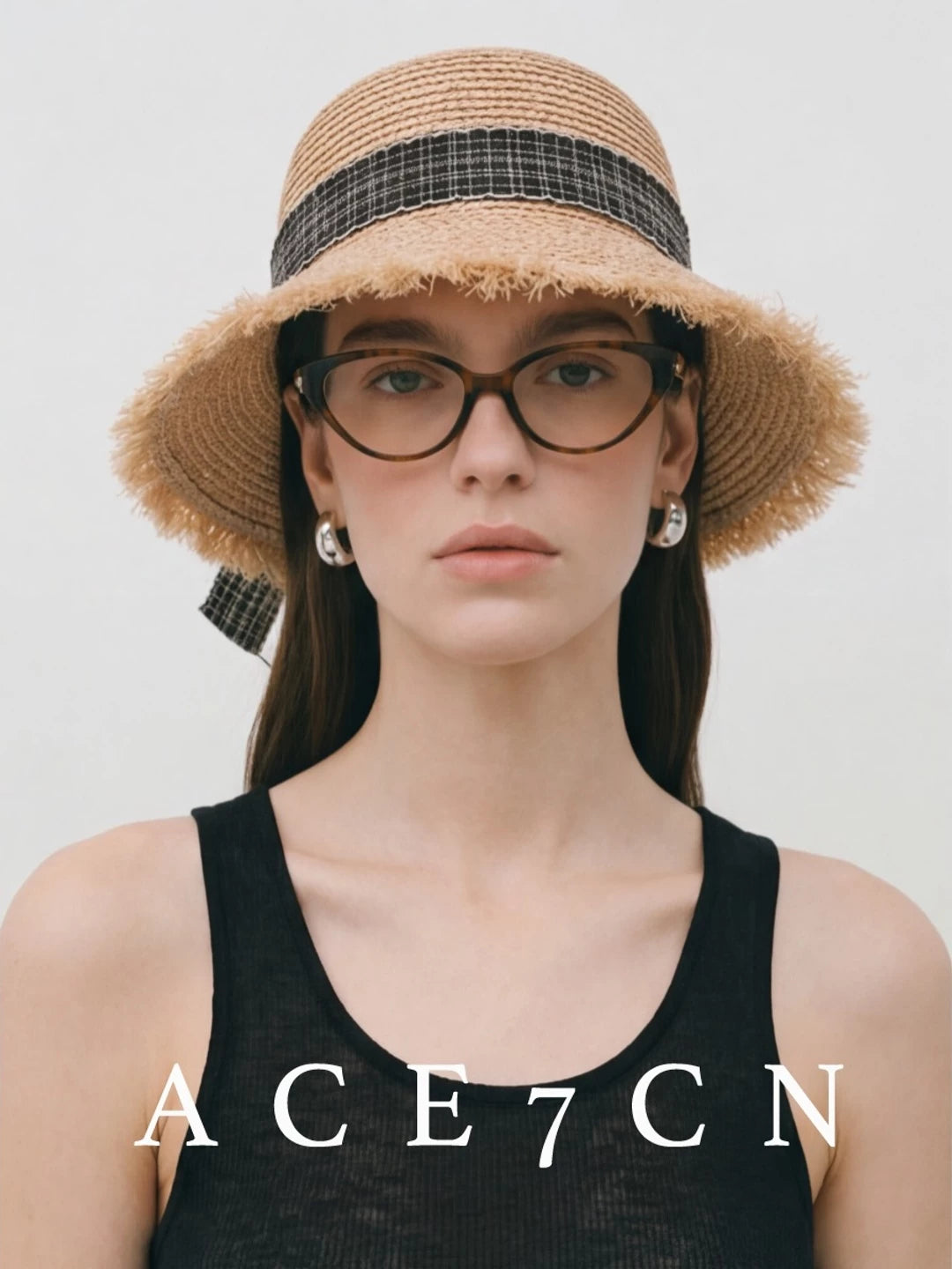 Parisian Raffia Sun Hat Straw-Woven Bow Resort