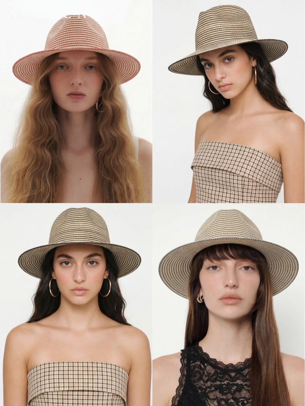 South American California Resort Straw Hat Striped