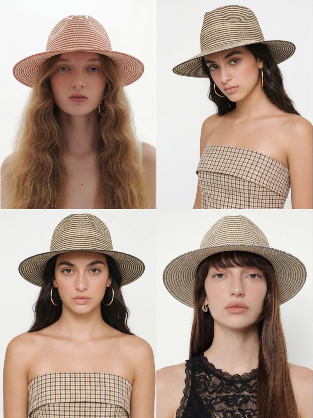 South American California Resort Straw Hat Striped