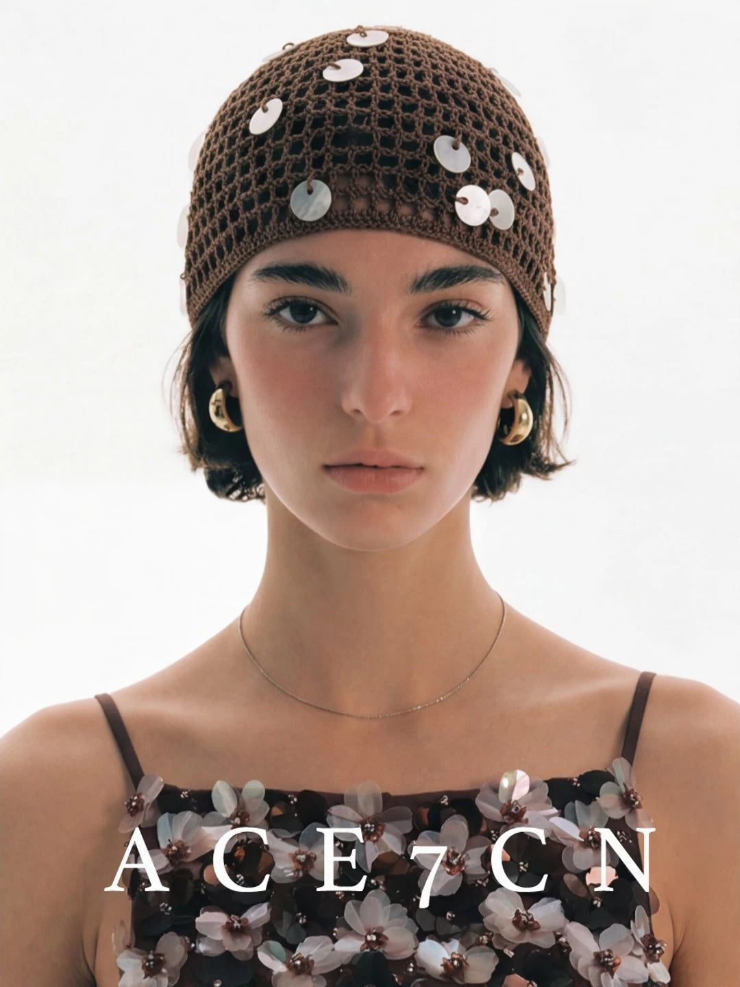 Vintage Chic Hand-Crochet Hat Vintage Openwork Headwrap