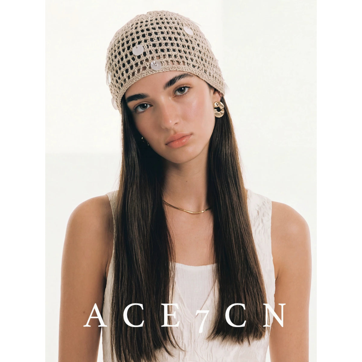 Vintage Chic Hand-Crochet Hat Vintage Openwork Headwrap
