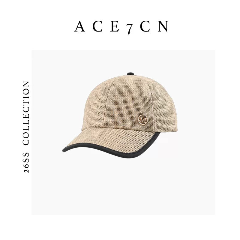 Casual Old-Money Straw-Woven Baseball Cap Urban Chic