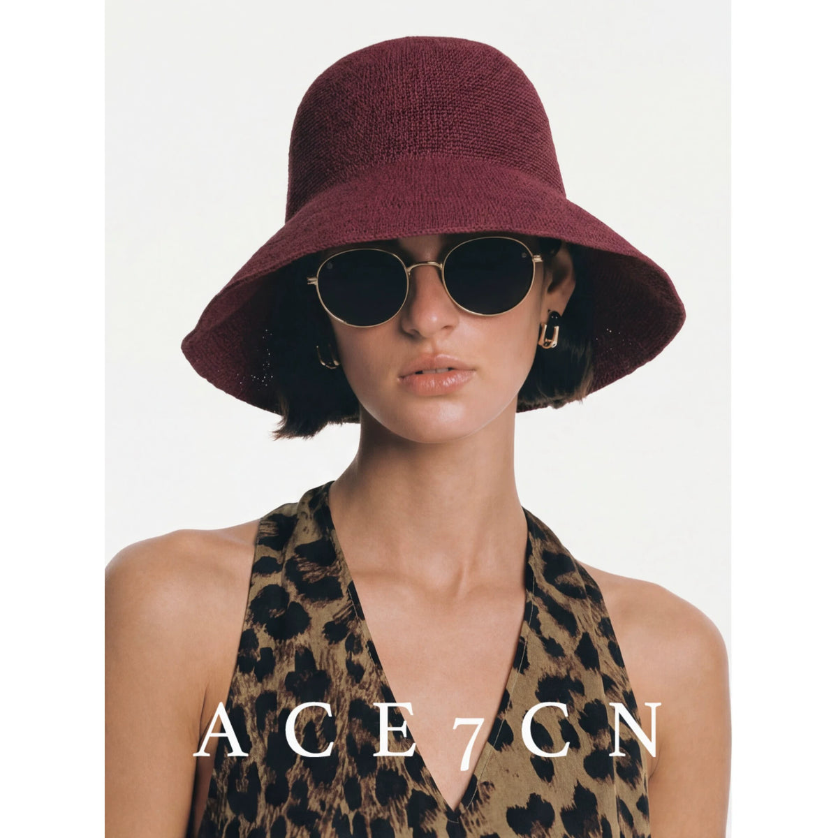 Nordic Classic Wide-Brim Hand-Crochet Bucket Hat Foldable