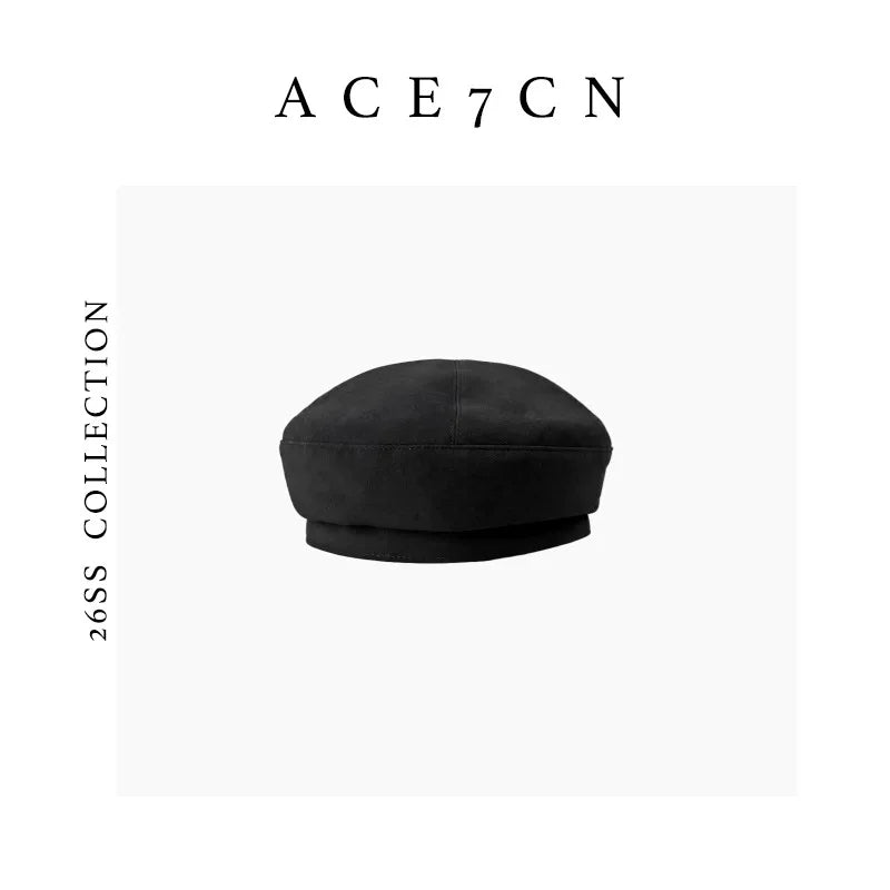 British Vintage Suede Beret Versatile Artsy Painter
