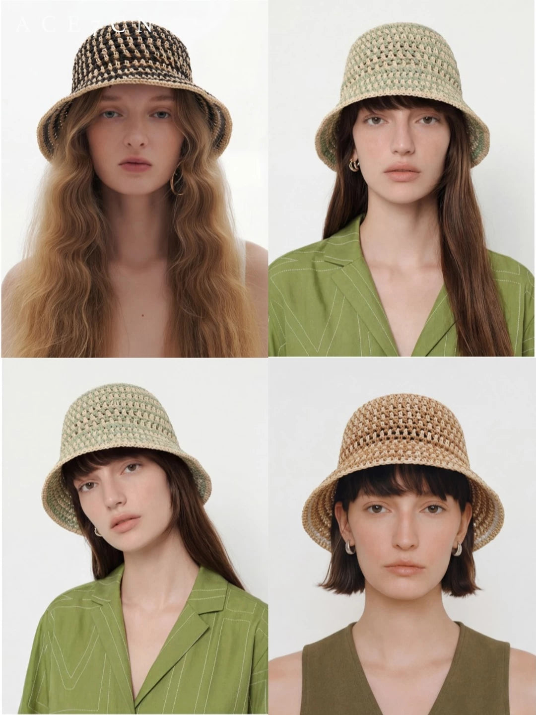 Parisian Premium Straw-Woven Bucket Hat Woven Openwork