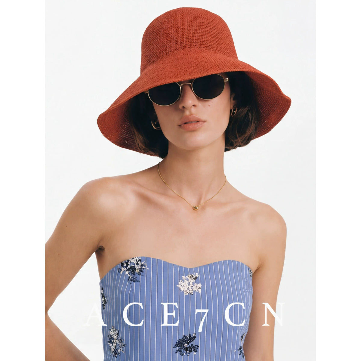 Nordic Classic Wide-Brim Hand-Crochet Bucket Hat Foldable