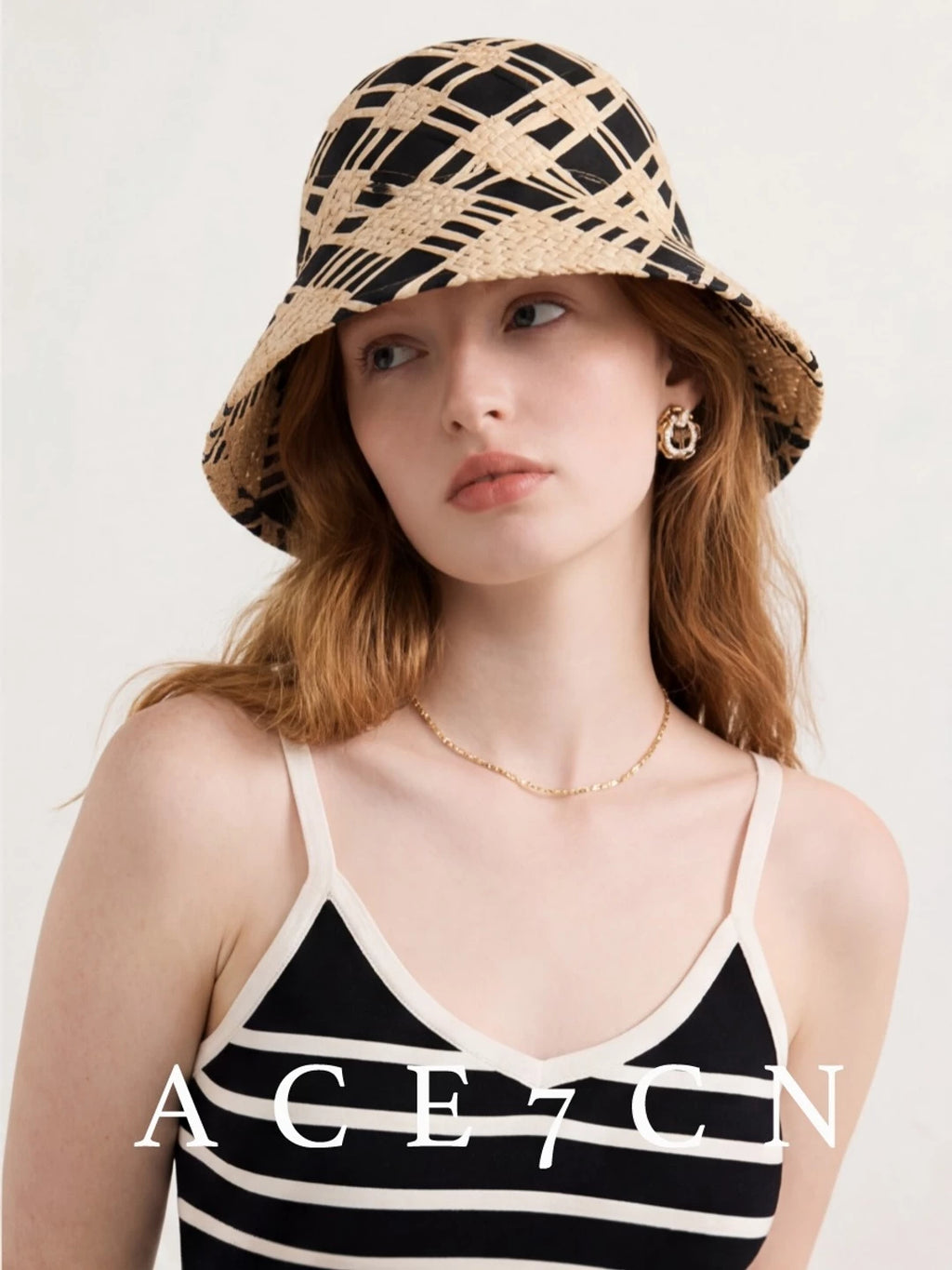 Minimalist Chic Straw-Woven Cloche Bucket Hat Natural