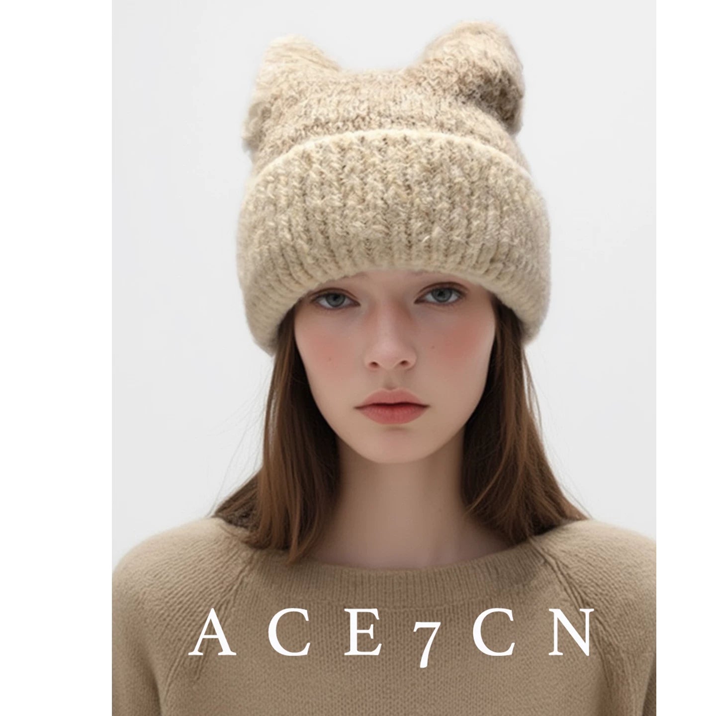Nordic Cat-Ear Fluffy Knit Beanie
