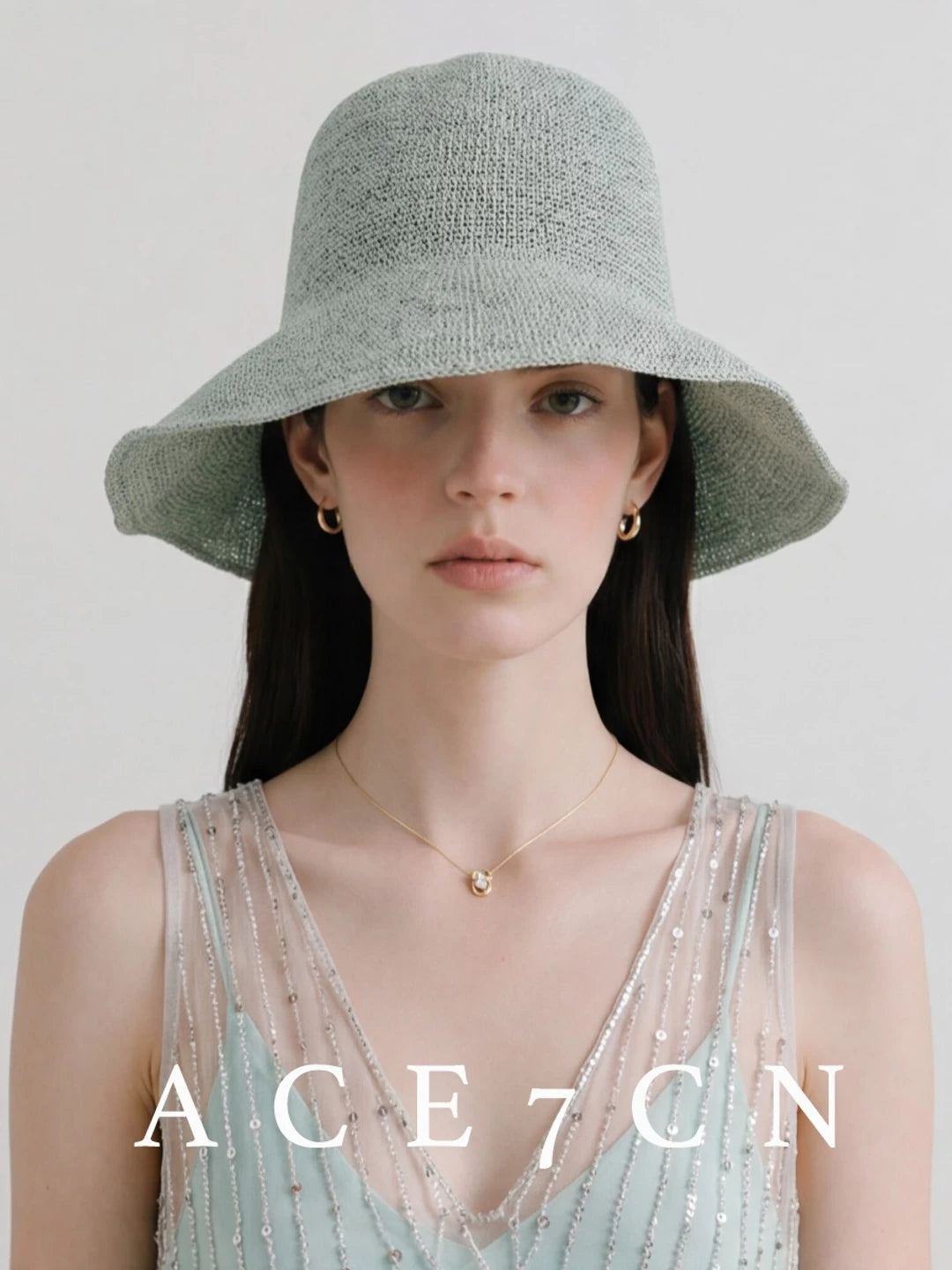 Nordic Classic Wide-Brim Hand-Crochet Bucket Hat Foldable